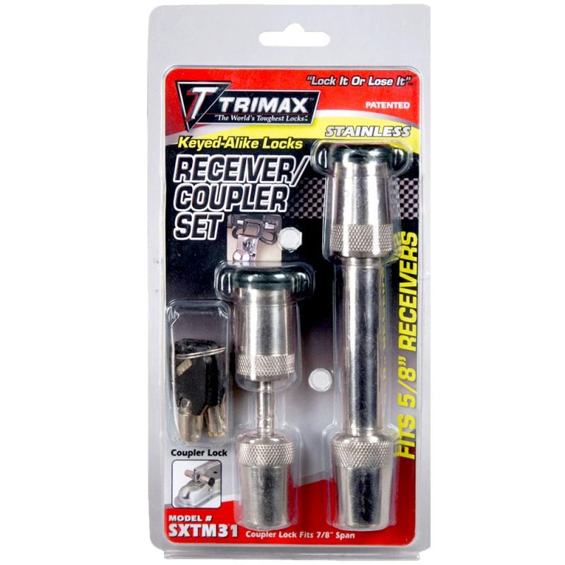 Trimax SXTM31 Keyed Alike Stainless Steel Receiver & Coupler Lock Set for Safety